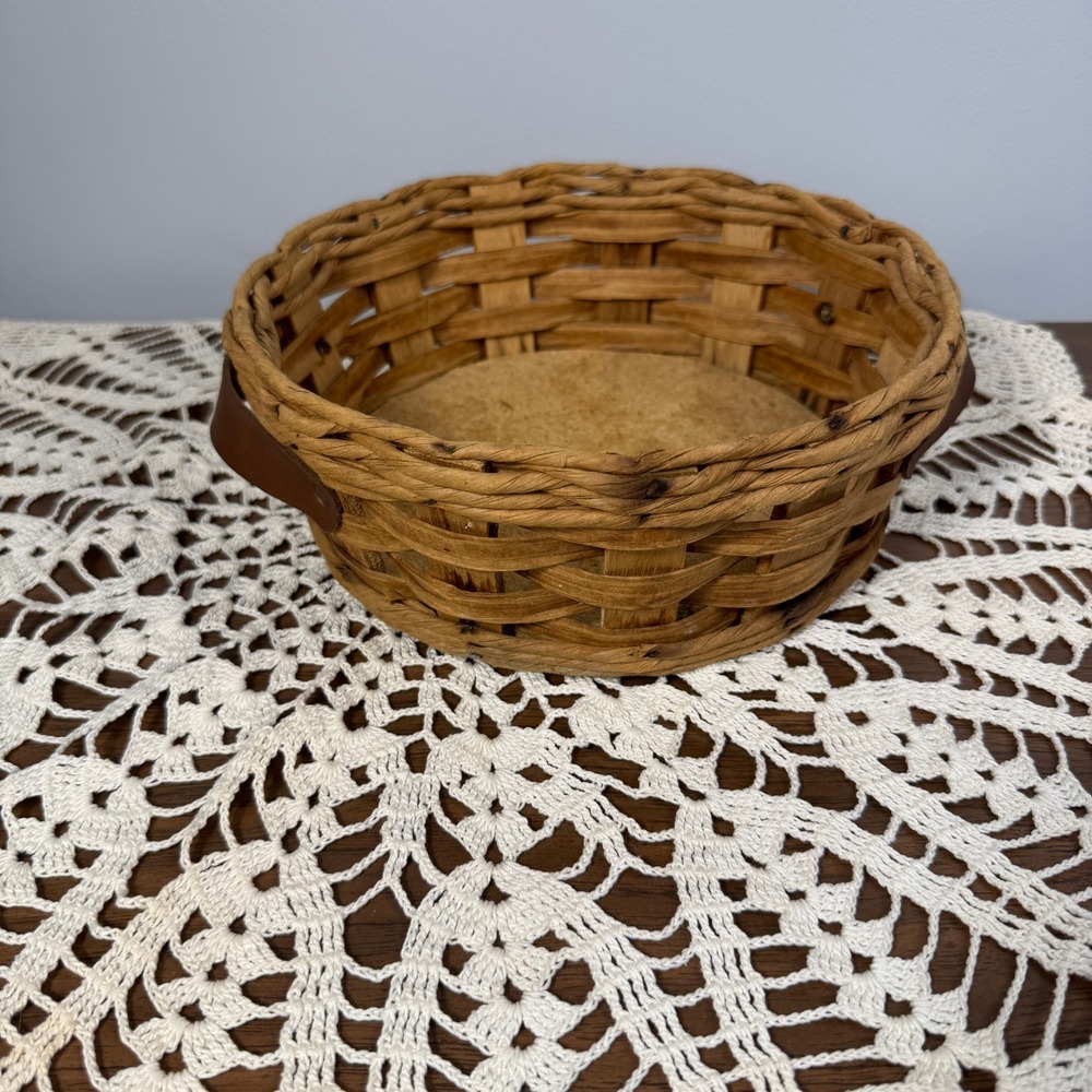 Vintage Pyrex Brand Woven Casserole Carrier Basket Corning NY MCM Tableware